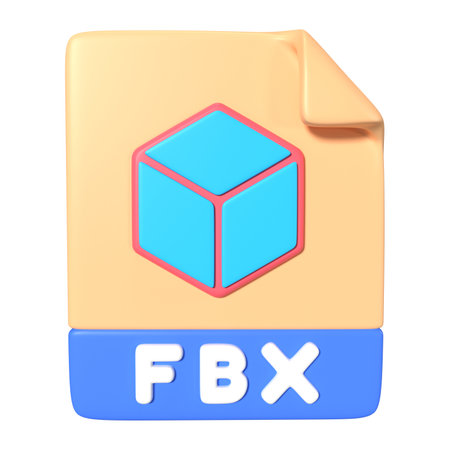 This is FBX File Extension 3D Render Illustration Icon, high resolution jpg file, isolated on a...