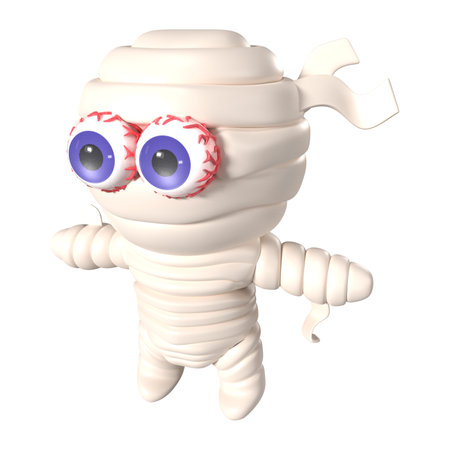 This is a Mummy 3D Render Illustration Icon. High-resolution JPG file isolated on a white background.の写真素材