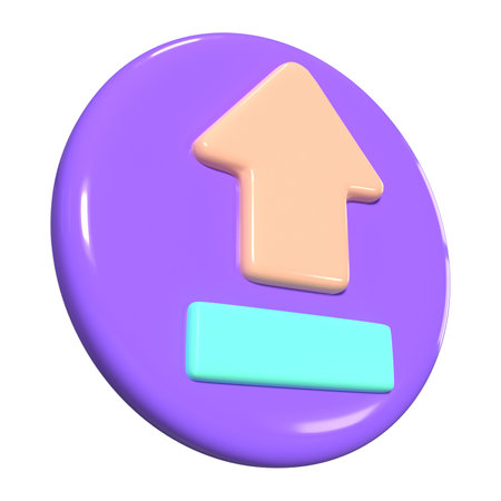 This is a Upload 3D Render Illustration Icon. High-resolution JPG file isolated on a white background.の写真素材