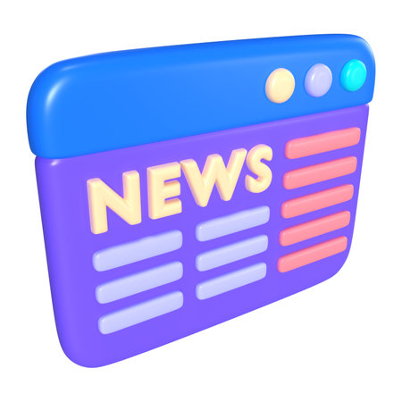 This is a Internet News 3D Render Illustration Icon. High-resolution JPG file isolated on a white background.の写真素材