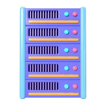 This is a Server 3D Render Illustration Icon. High-resolution JPG file isolated on a white...
