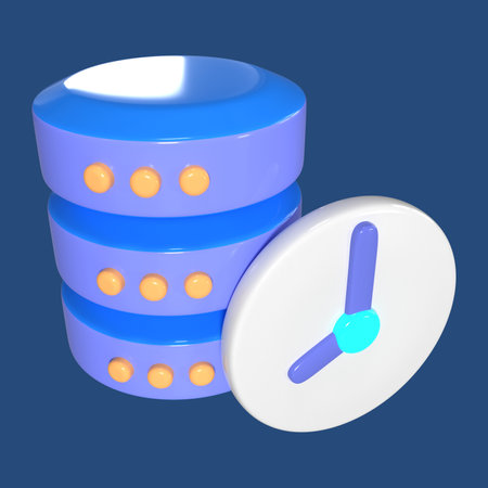 This is a Cache 3D Render Illustration Icon. High-resolution JPG file isolated on a blue background.の写真素材