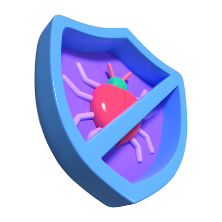 This is a Antivirus 3D Render Illustration Icon. High-resolution JPG file isolated on a white background.の写真素材