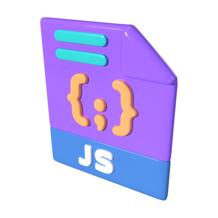 This is a Javascript File 3D Render Illustration Icon. High-resolution JPG file isolated on a white background.の写真素材