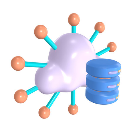 This is a Big Data 3D Render Illustration Icon. High-resolution JPG file isolated on a white background.の写真素材