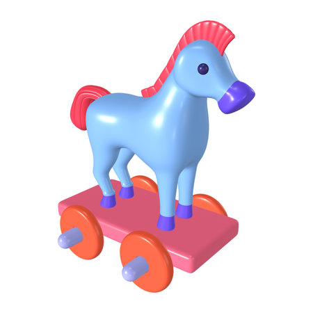 This is a 3D Render Illustration of a horse. High-resolution JPG file isolated on a white background.の写真素材