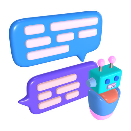 This is a AI Chatbot 3D Render Illustration Icon. High-resolution JPG file isolated on a white background.の写真素材