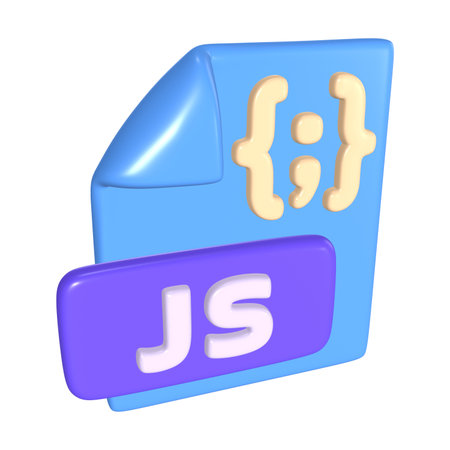This is a Javascript File 3D Render Illustration Icon. High-resolution JPG file isolated on a white background.の写真素材