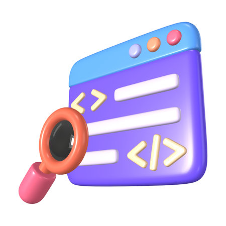 This is a Inspect Element 3D Render Illustration Icon. High-resolution JPG file isolated on a white background.の写真素材