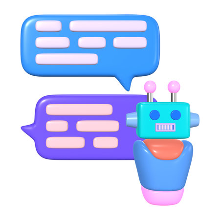 This is a AI Chatbot 3D Render Illustration Icon. High-resolution JPG file isolated on a white background.の写真素材