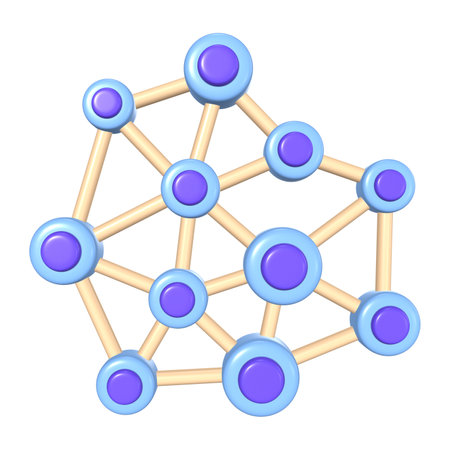 This is a Decentralization 3D Render Illustration Icon. High-resolution JPG file isolated on a white background.の写真素材