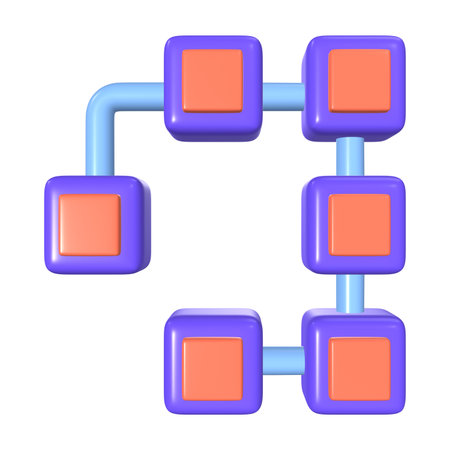 This is a Blockchain 3D Render Illustration Icon. High-resolution JPG file isolated on a white background.の写真素材