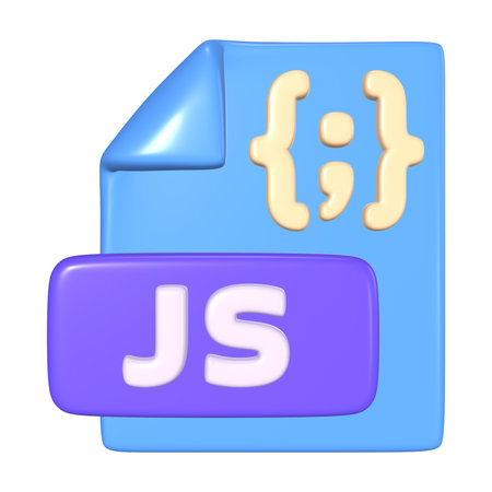 This is a Javascript File 3D Render Illustration Icon. High-resolution JPG file isolated on a white background.の写真素材