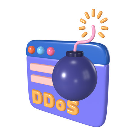 This is a DdoS 3D Render Illustration Icon. High-resolution JPG file isolated on a white background.