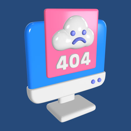 This is a 404 Not Found 3D Render Illustration Icon. High-resolution JPG file isolated on a blue...