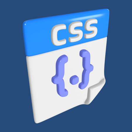 This is a CSS File 3D Render Illustration Icon. High-resolution JPG file isolated on a blue...