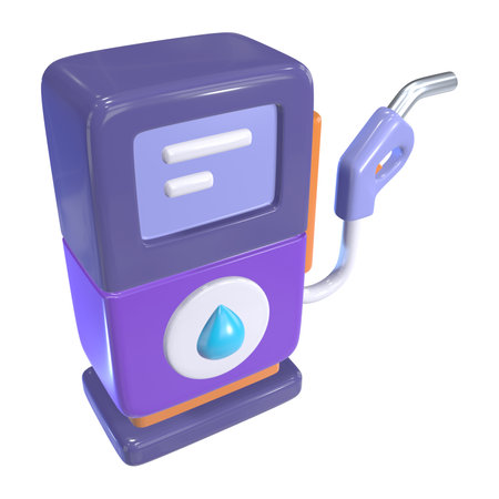 This is a Gas Station 3D Render Illustration Icon. High-resolution JPG file isolated on a white background.の写真素材