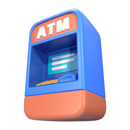 This is a ATM 3D Render Illustration Icon. High-resolution JPG file isolated on a white background.の写真素材