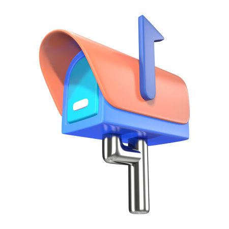 This is a Mailbox 3D Render Illustration Icon. High-resolution JPG file isolated on a white background.の写真素材
