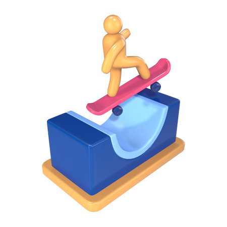 This is a Skate Park 3D Render Illustration Icon. High-resolution JPG file isolated on a white background.の写真素材