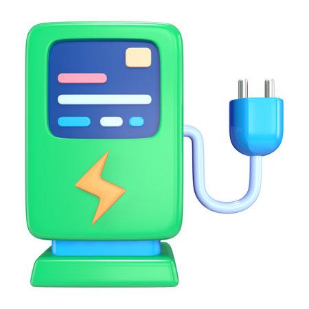 This is a Public Charging Station 3D Render Illustration Icon. High-resolution JPG file isolated on a white background.の写真素材
