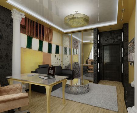 cozy interior room with furniture and decorの写真素材