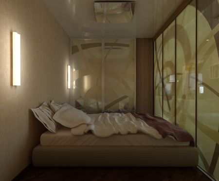 interior bedrooms with bed and a doorの写真素材