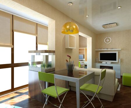 illustration of the cozy interior furnished room in the houseの写真素材