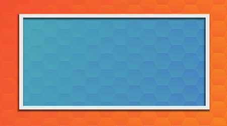 hexagonal background vector, orange frame