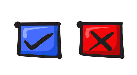 vector illustration, hand drawn, checklist and cross in a box shape

のイラスト素材