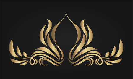 vector border ornament, gold decorationのイラスト素材