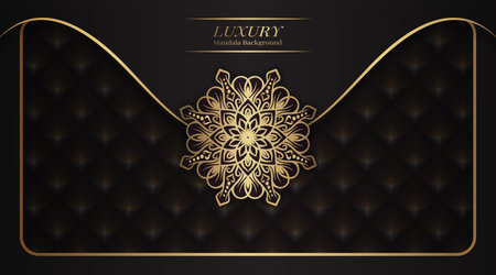 luxury background  with golden mandalaのイラスト素材