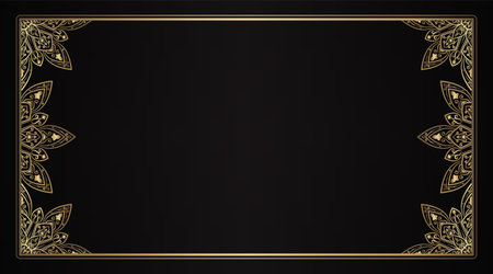simple background with gold ornament frameのイラスト素材