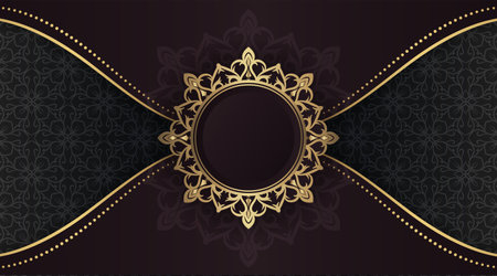 luxury background  with golden mandalaのイラスト素材
