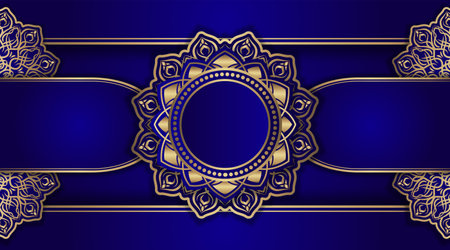 Blue luxury background  with mandala ornamentのイラスト素材