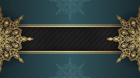 simple background with gold ornament borderのイラスト素材