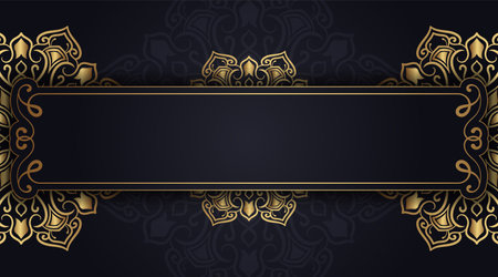 Luxury background with golden mandala ornamentのイラスト素材