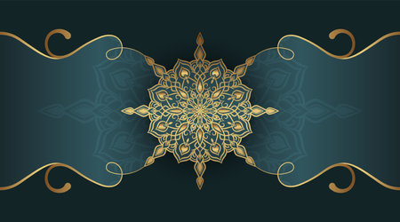 Luxury background with golden mandala ornamentのイラスト素材