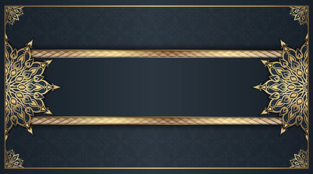 Gray luxury background, with golden mandalaのイラスト素材