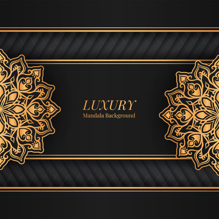 luxury background, with mandala ornamentのイラスト素材