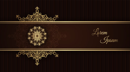 brown and gold, mandala backgroundのイラスト素材