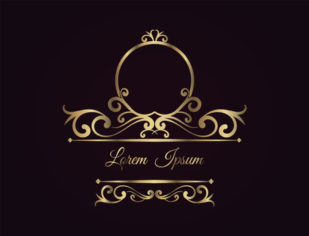 logo border  vintage ornamentのイラスト素材