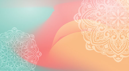 gradient background  with mandala ornamentのイラスト素材