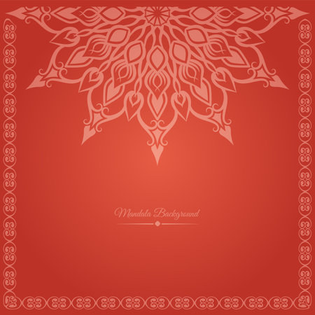 mandala background, with decorative frameのイラスト素材