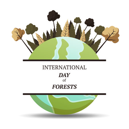 International Day of Forest Vector Illustrationのイラスト素材