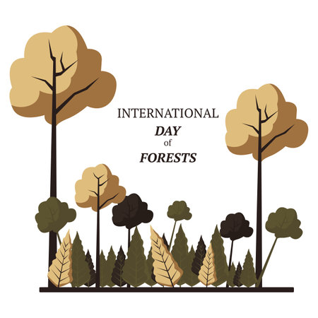 International Day of Forest Vector Illustrationのイラスト素材