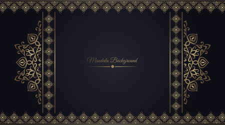 luxury background with golden mandala ornamentのイラスト素材