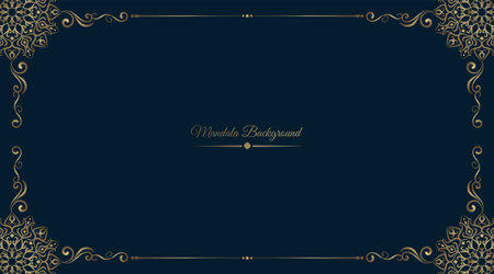 luxury background with golden mandala ornamentのイラスト素材