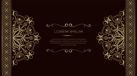 luxury background with golden mandala ornamentのイラスト素材