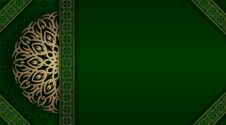green and gold, luxury mandala backgroundのイラスト素材
